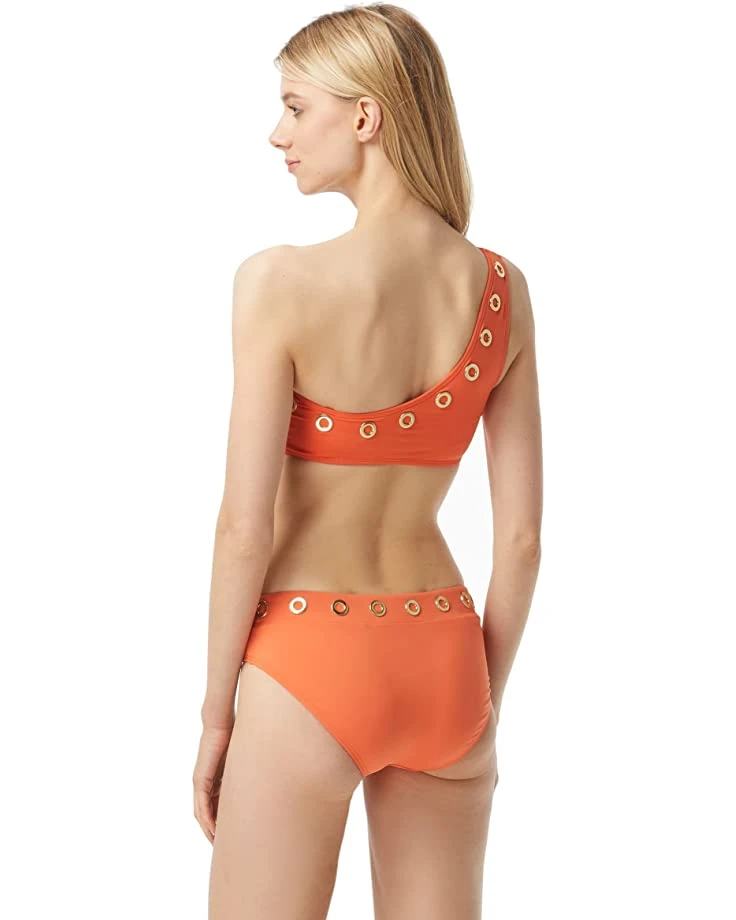 MICHAEL Michael Kors Grommet Solid One Shoulder Top | Swimwear 2 MICHAEL Michael Kors Grommet Solid One Shoulder Top | Swimwear - Image 2