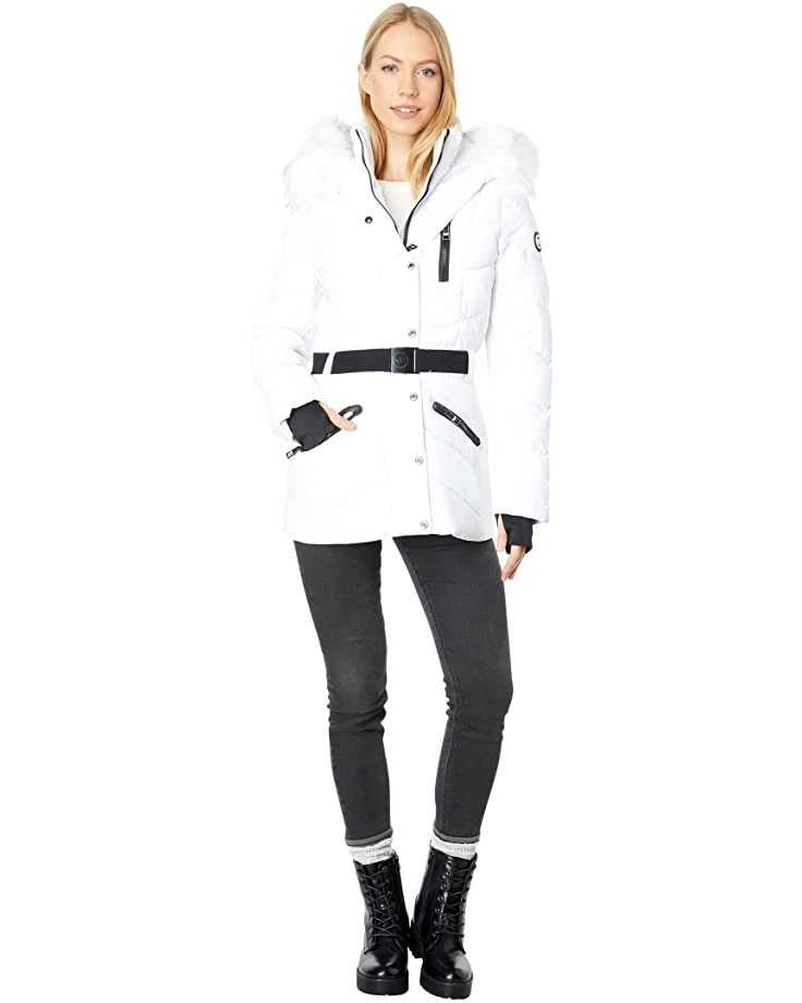 MICHAEL Michael Kors Active Belted Puffer with Faux Fur Trim Hood A421508F | Coats & Outerwear 4 MICHAEL Michael Kors Active Belted Puffer with Faux Fur Trim Hood A421508F | Coats & Outerwear - Image 4
