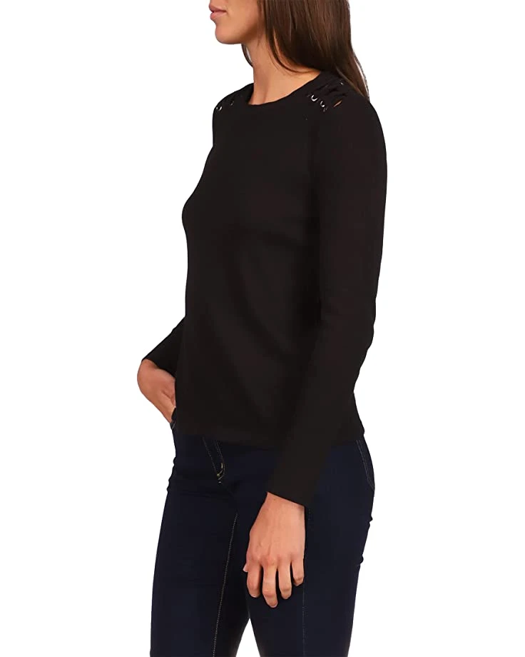 MICHAEL Michael Kors Waffle Shoulder Lace-Up Top | Shirts & Tops 2 MICHAEL Michael Kors Waffle Shoulder Lace-Up Top | Shirts & Tops - Image 2