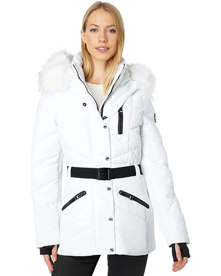 MICHAEL Michael Kors Active Belted Puffer with Faux Fur Trim Hood A421508F | Coats & Outerwear 1 MICHAEL Michael Kors Active Belted Puffer with Faux Fur Trim Hood A421508F | Coats & Outerwear