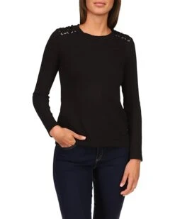 MICHAEL Michael Kors Waffle Shoulder Lace-Up Top | Shirts & Tops