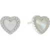 Michael Kors Kors Love Pave and Mother-of-Pearl Heart Earrings