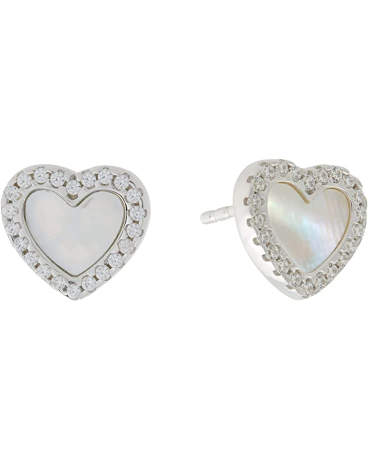 Michael Kors Kors Love Pave and Mother-of-Pearl Heart Earrings 1 Michael Kors Kors Love Pave and Mother-of-Pearl Heart Earrings
