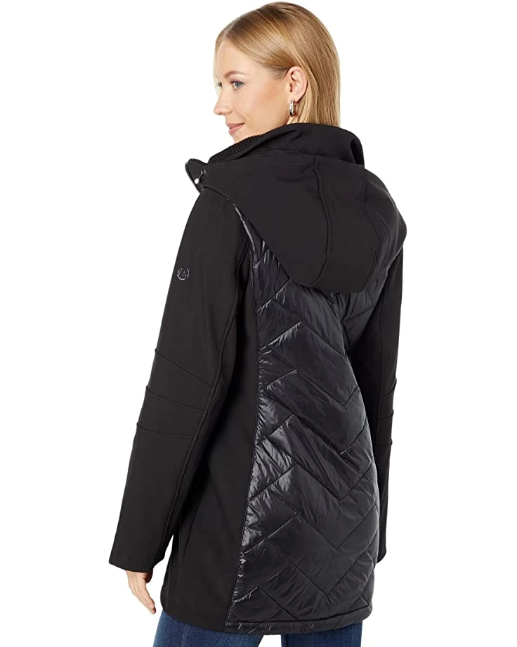 MICHAEL Michael Kors Mixed Softshell and Quilted Puffer M525378FZ | Coats & Outerwear 2 MICHAEL Michael Kors Mixed Softshell and Quilted Puffer M525378FZ | Coats & Outerwear - Image 2