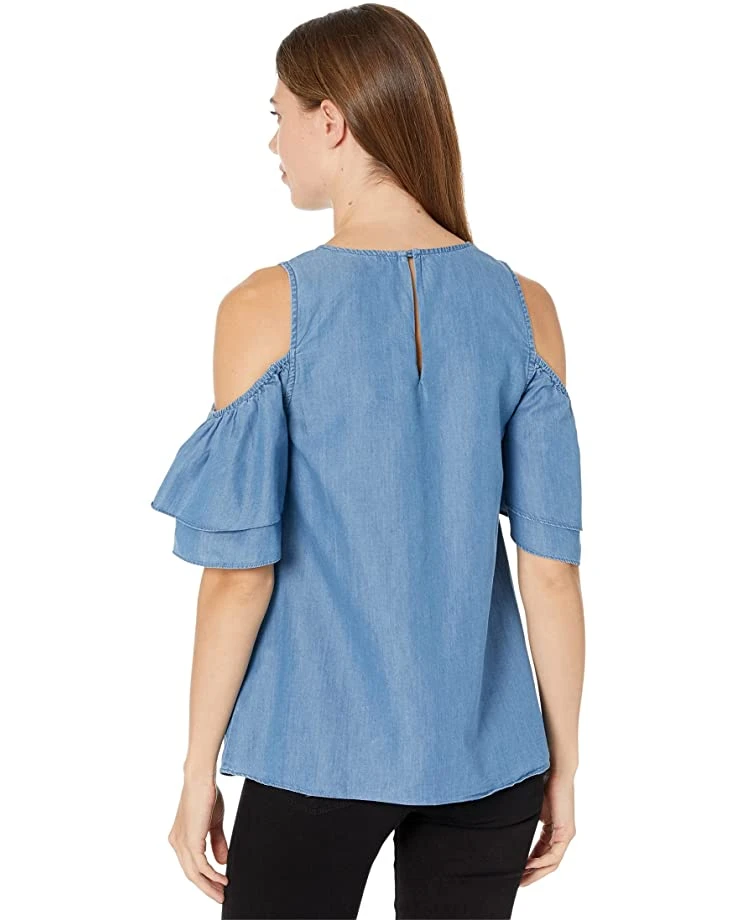 MICHAEL Michael Kors Tencel Cold-Shoulder Ruffle Top | Shirts & Tops 2 MICHAEL Michael Kors Tencel Cold-Shoulder Ruffle Top | Shirts & Tops - Image 2