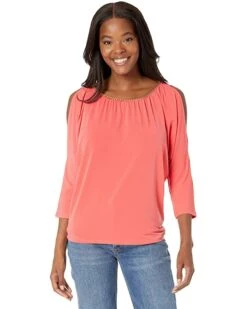 MICHAEL Michael Kors Chain Neck Cold-Shoulder Top | Shirts & Tops -Michael Kors Sale 7137 QQjf2L. AC SR736920