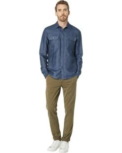 Michael Kors Long Sleeve Cotton Linen Dobby | Shirts & Tops -Michael Kors Sale 719CfuuHpiS. AC SR736920