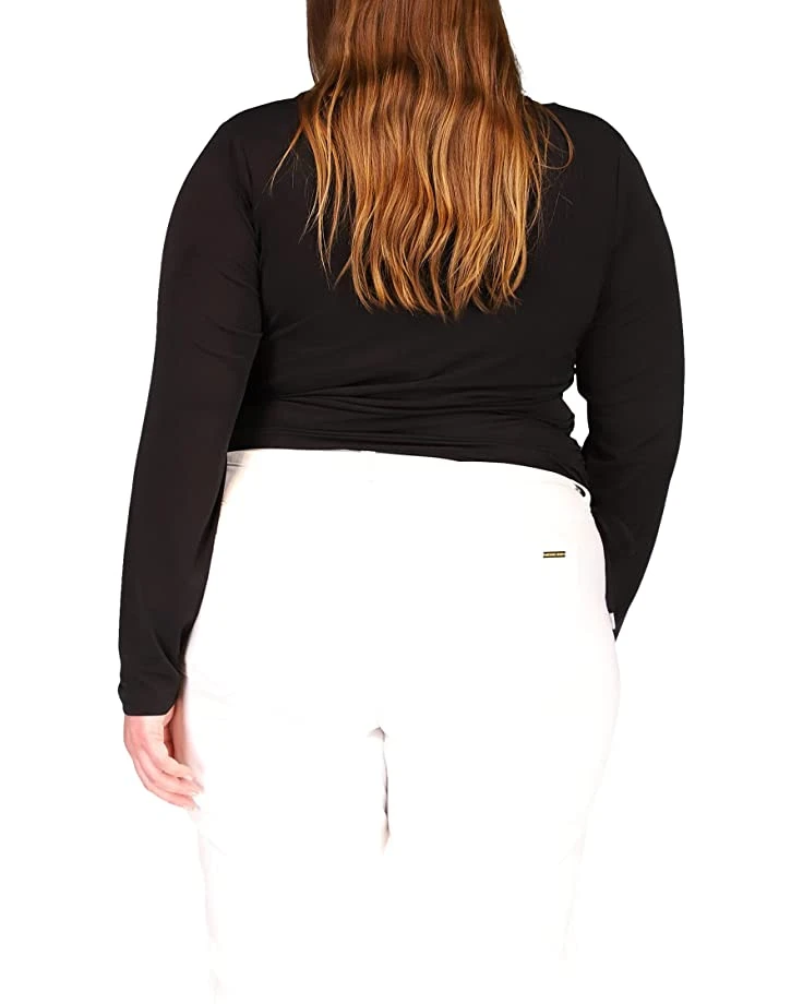 MICHAEL Michael Kors Plus Size Square Neck Ruched Long Sleeve Top | Shirts & Tops 3 MICHAEL Michael Kors Plus Size Square Neck Ruched Long Sleeve Top | Shirts & Tops - Image 3