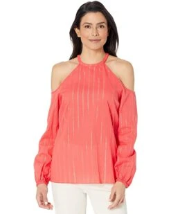 MICHAEL Michael Kors Metallic Stripe Cold-Shoulder Top | Shirts & Tops 7 MICHAEL Michael Kors Metallic Stripe Cold-Shoulder Top | Shirts & Tops -Michael Kors Sale 71R afVOnyL. AC SR736920