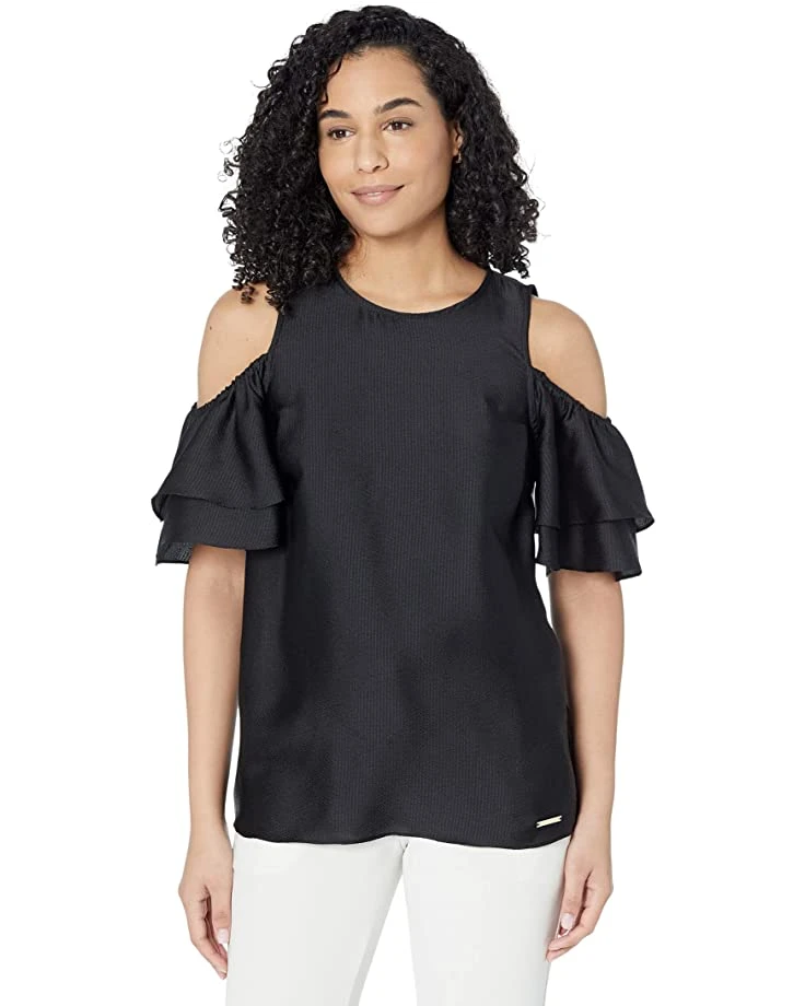 MICHAEL Michael Kors Satin Cold-Shoulder Top | Shirts & Tops 1 MICHAEL Michael Kors Satin Cold-Shoulder Top | Shirts & Tops