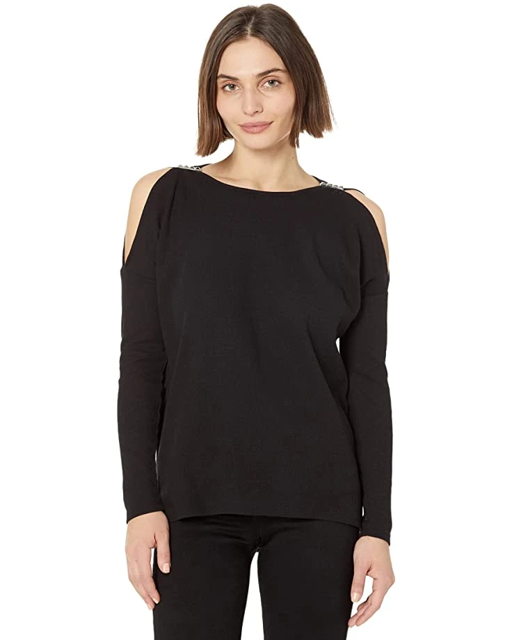 MICHAEL Michael Kors Petite Waffle Stud Cold-Shoulder Top | Shirts & Tops 1 MICHAEL Michael Kors Petite Waffle Stud Cold-Shoulder Top | Shirts & Tops