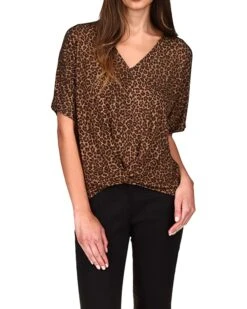 MICHAEL Michael Kors Cheetah Twist Hem Top | Shirts & Tops