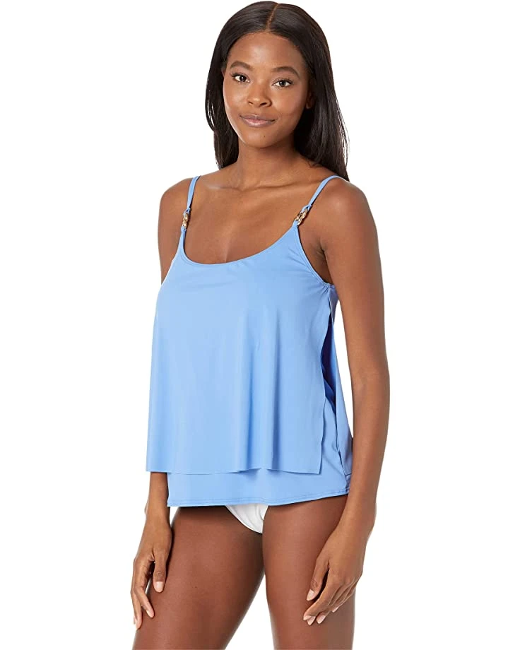 MICHAEL Michael Kors Iconic Solids Double Layer Tankini Top | Swimwear 4 MICHAEL Michael Kors Iconic Solids Double Layer Tankini Top | Swimwear - Image 4
