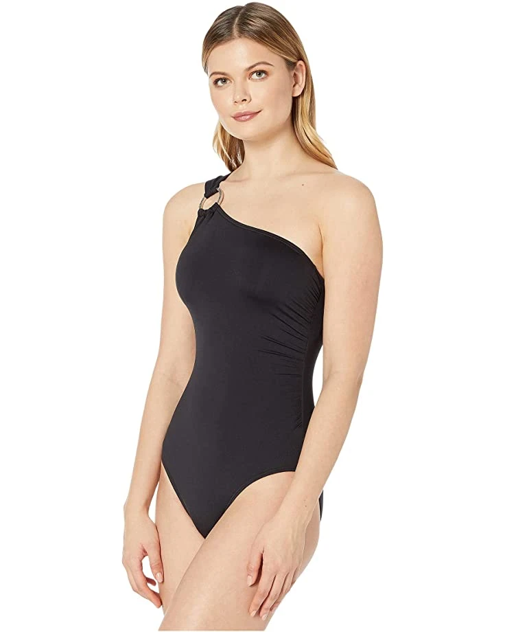MICHAEL Michael Kors Iconic Solids One Shoulder One-Piece | Swimwear 2 MICHAEL Michael Kors Iconic Solids One Shoulder One-Piece | Swimwear - Image 2