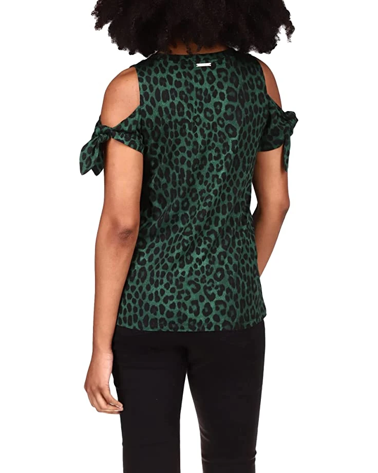 MICHAEL Michael Kors Cheetah Cold-Shoulder T-Shirt | Shirts & Tops 3 MICHAEL Michael Kors Cheetah Cold-Shoulder T-Shirt | Shirts & Tops - Image 3