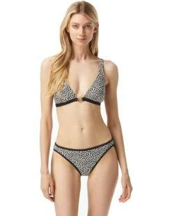 MICHAEL Michael Kors Mini Leopard Triangle Bikini Top | Swimwear