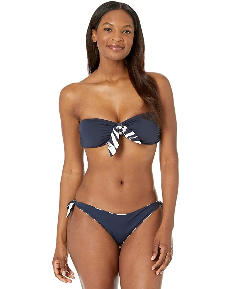 MICHAEL Michael Kors Reversible Zebra Reversible Tie Front Bandeau | Swimwear 4 MICHAEL Michael Kors Reversible Zebra Reversible Tie Front Bandeau | Swimwear - Image 4
