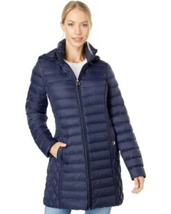 MICHAEL Michael Kors Long Down Horizontal Puffer M823846FZ | Coats & Outerwear