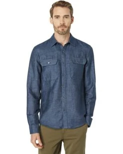 Michael Kors Long Sleeve Cotton Linen Dobby | Shirts & Tops