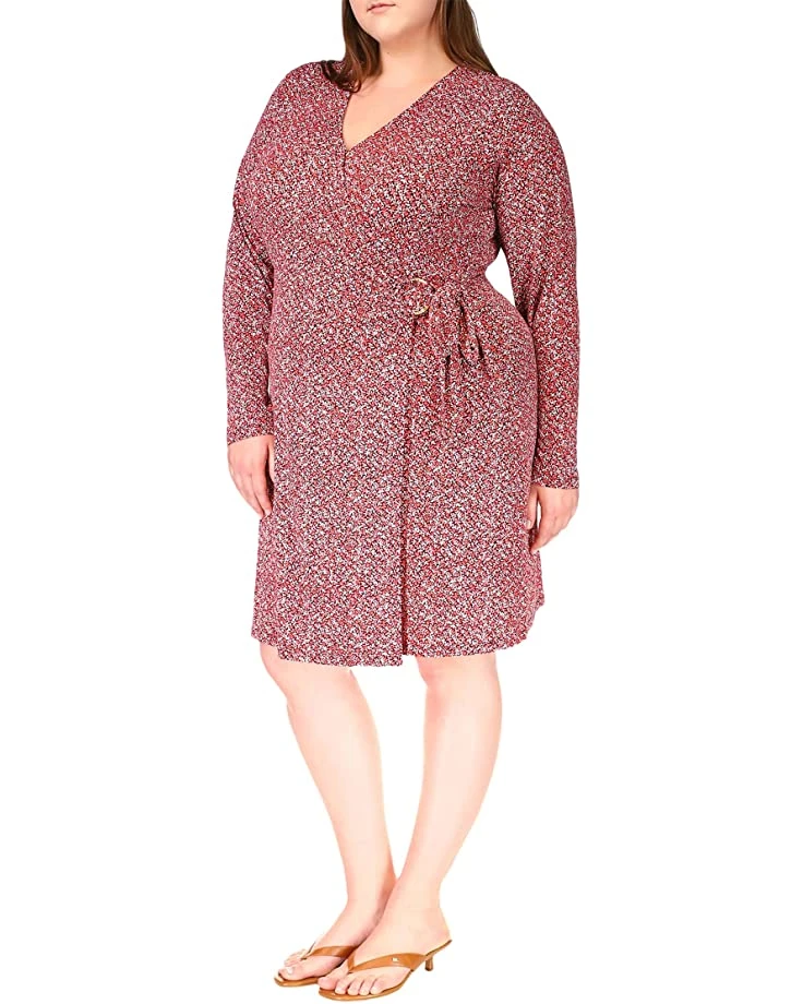 MICHAEL Michael Kors Plus Size Bud Ring Wrap Long Sleeve Dress | Dresses 1 MICHAEL Michael Kors Plus Size Bud Ring Wrap Long Sleeve Dress | Dresses