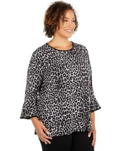MICHAEL Michael Kors Plus Size Cheetah Flutter Sleeve Top | Shirts & Tops -Michael Kors Sale 81Edfm5AmTL. AC SR736920