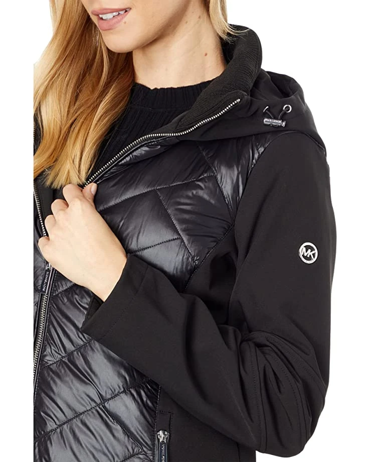 MICHAEL Michael Kors Mixed Softshell and Quilted Puffer M525378FZ | Coats & Outerwear 3 MICHAEL Michael Kors Mixed Softshell and Quilted Puffer M525378FZ | Coats & Outerwear - Image 3
