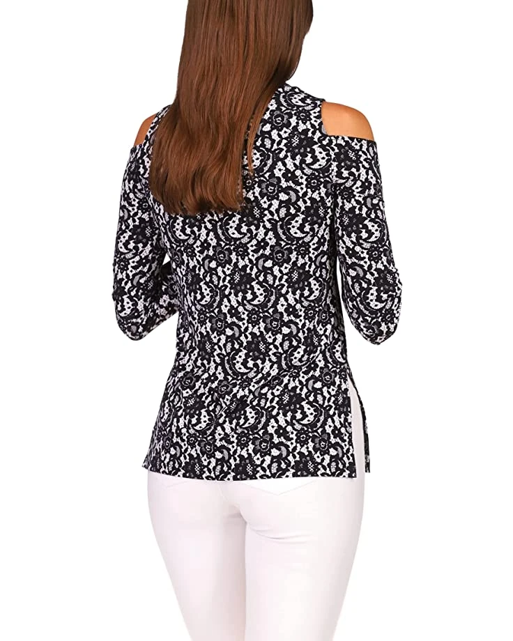 MICHAEL Michael Kors Lace Long Sleeve Cold-Shoulder Top | Shirts & Tops 3 MICHAEL Michael Kors Lace Long Sleeve Cold-Shoulder Top | Shirts & Tops - Image 3