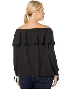 MICHAEL Michael Kors Plus Size Ruffle Peasant Top | Shirts & Tops -Michael Kors Sale 81XQ uGHzvL. AC SR736920