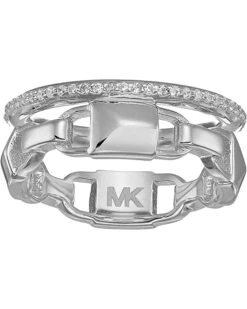 Michael Kors Precious Metal-Plated Sterling Silver Mercer Link Pavé Halo Ring | Rings -Michael Kors Sale 81fy5WqebKL. AC SR736920