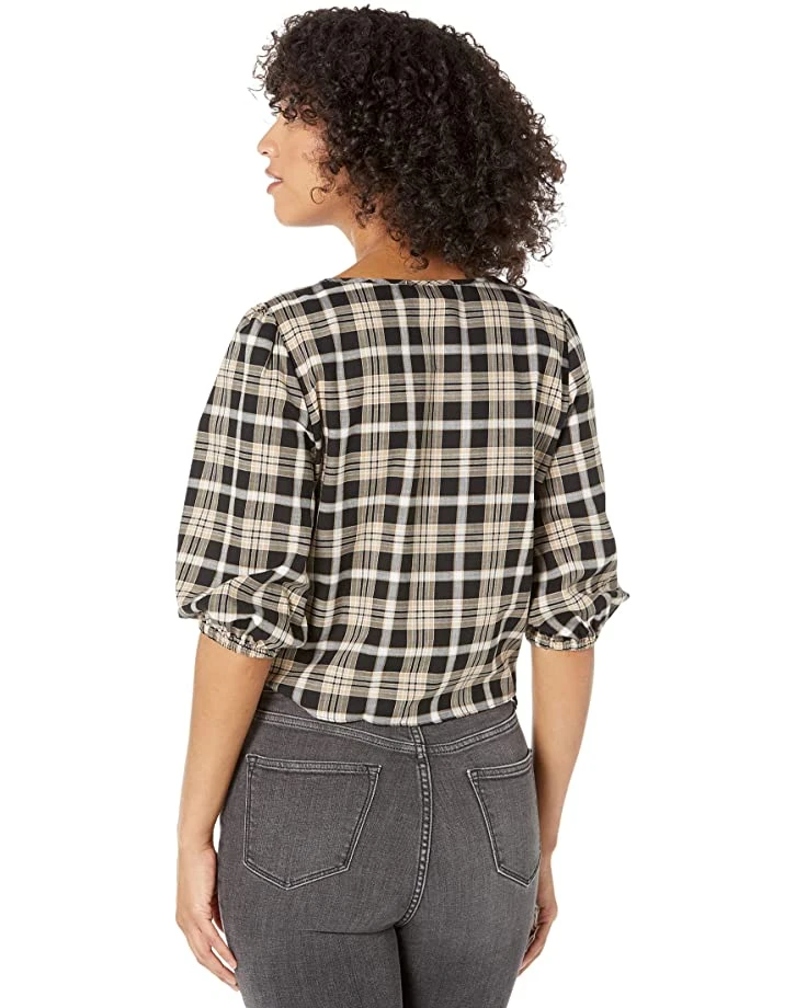 MICHAEL Michael Kors Yarn-Dye Flannel Tie Front Top | Shirts & Tops 2 MICHAEL Michael Kors Yarn-Dye Flannel Tie Front Top | Shirts & Tops - Image 2