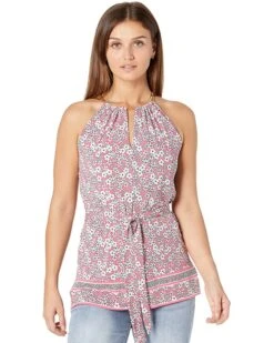 MICHAEL Michael Kors Petite Halter Chain Border Top | Shirts & Tops