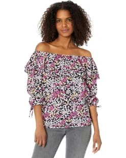 MICHAEL Michael Kors Floral Ruffle Peasant Top | Shirts & Tops