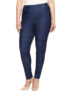 MICHAEL Michael Kors Plus Size Denim Pull-On Leggings in Blue Indigo | Jeans