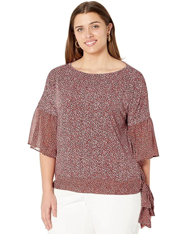 MICHAEL Michael Kors Plus Size Spring Bud Combo Sleeve Top | Shirts & Tops 1 MICHAEL Michael Kors Plus Size Spring Bud Combo Sleeve Top | Shirts & Tops