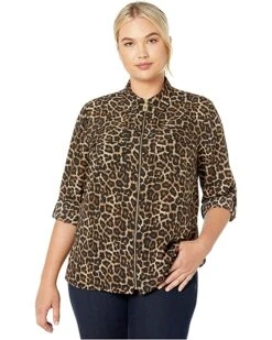 MICHAEL Michael Kors Plus Size Leopard Dog Tag | Shirts & Tops