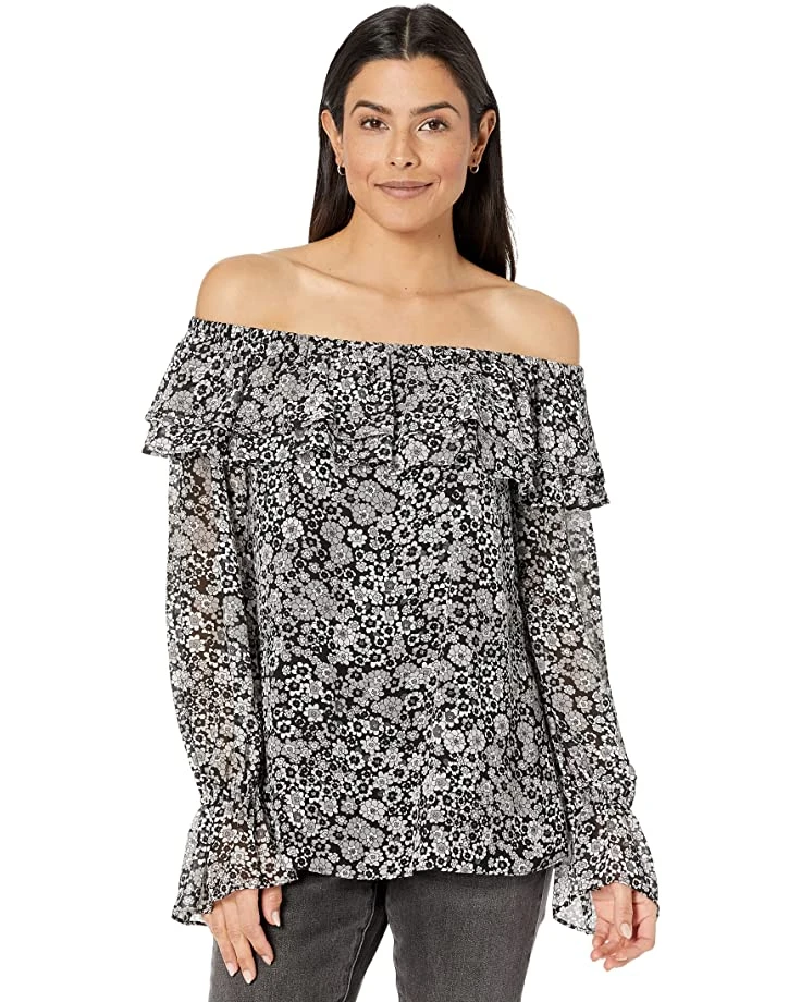 MICHAEL Michael Kors Mega Zinnia Off Shoulder Top | Shirts & Tops 1 MICHAEL Michael Kors Mega Zinnia Off Shoulder Top | Shirts & Tops