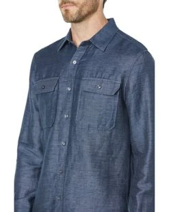 Michael Kors Long Sleeve Cotton Linen Dobby | Shirts & Tops -Michael Kors Sale A1fWsxuj 1S. AC SR736920